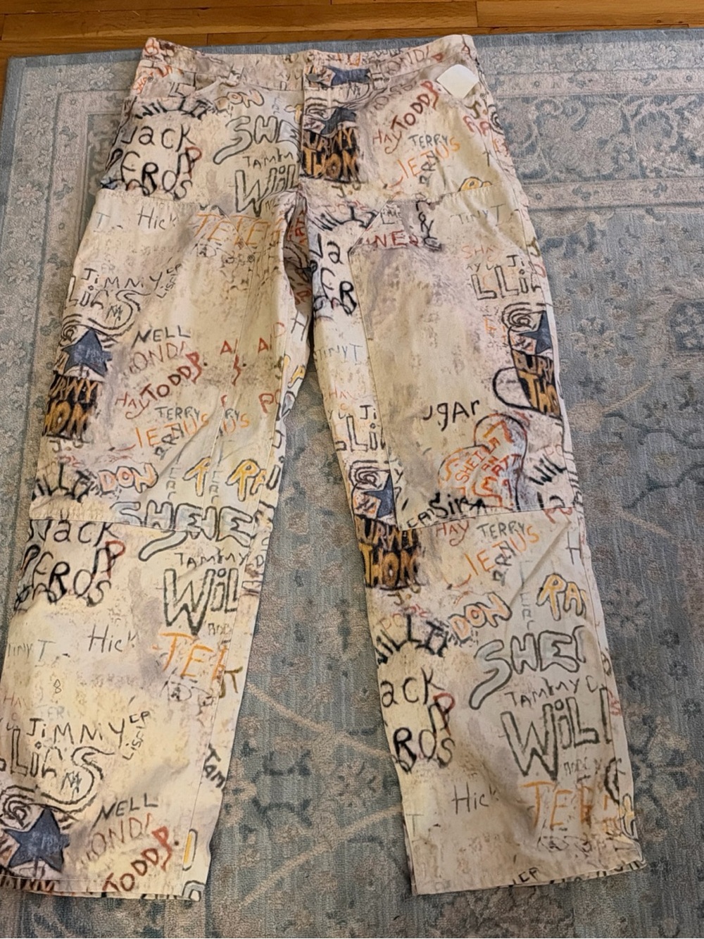 Men's Nike Jordan Graffiti Print Painter Pants - White/Multi